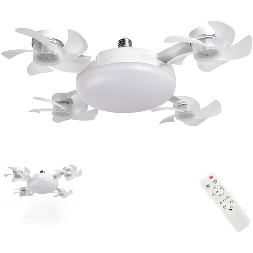 (B, -) Ventilador de Teto Drone Inteligente, E27 para Quarto
