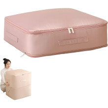 (Pink, L (54*42*30CM)) Ultra platzsparender Selbstkomprimierungs Organizer Beutel, für Bettdecken