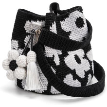(E, -) Sac crochet fleur fait main, sac tricoté femme, épaule floral plage