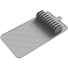 (Gray, -) Organizzatore cassetto coltelli silicone 2026, antiscivolo 8-10 slot