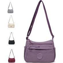 (#E, -) Χρωματιστή τσάντα crossbody, πολλές θήκες, καθημερινή