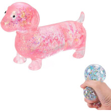 (Pink, -) Peluche perro salchicha brillante, arcoíris suave