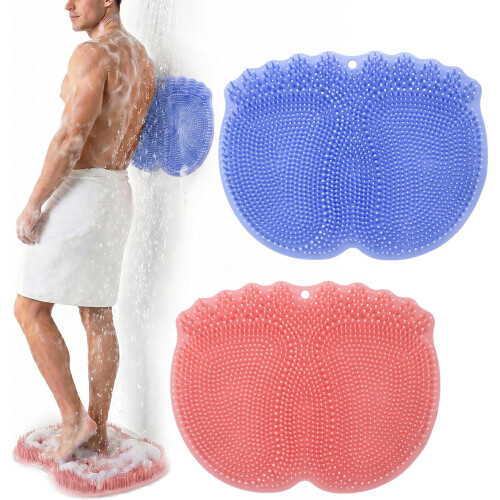 (Multicolor-a, -) Tapete Esfoliante para Pés e Costas, Silicone com Ventosas