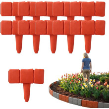 (Red, -) Borde jardín sin excavar, valla imitación piedra, roca falsa para arriate flores