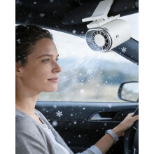 (White A, -) Ventilador clip coche LED 360 rotación 199 velocidades paraguas oficina coche playa