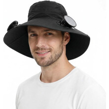 (A, color_name) Cappello sole con due ventole, protezione UV 50+ per esterno