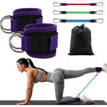 (Purple, -) Enkel weerstandsbanden met manchetten – verstelbare been- en bil workout apparaat voor dames heren