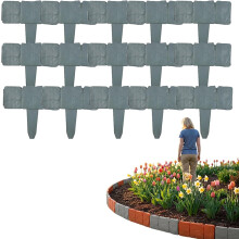 (Gray, -) Borde jardín sin excavar, valla imitación piedra, roca falsa para arriate flores