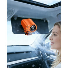 (Orange, -) Ventilador clip coche LED 360 rotación 199 velocidades paraguas oficina coche playa