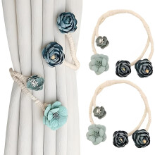 (Blue, -) 4 leg tende a fiore rosa, corda twist senza fori