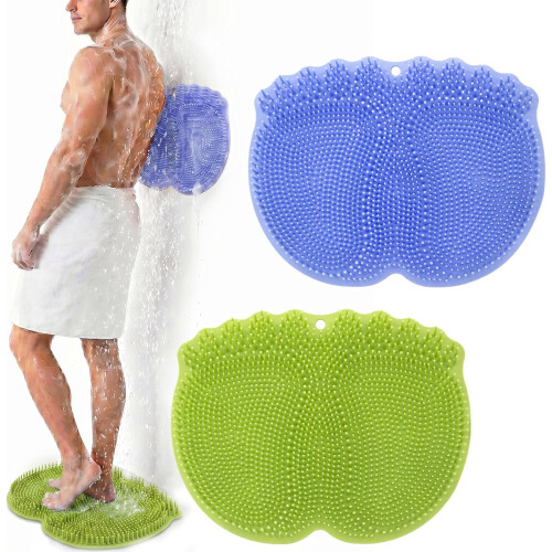 (Multicolor-d, -) Tapete Esfoliante para Pés e Costas, Silicone com Ventosas