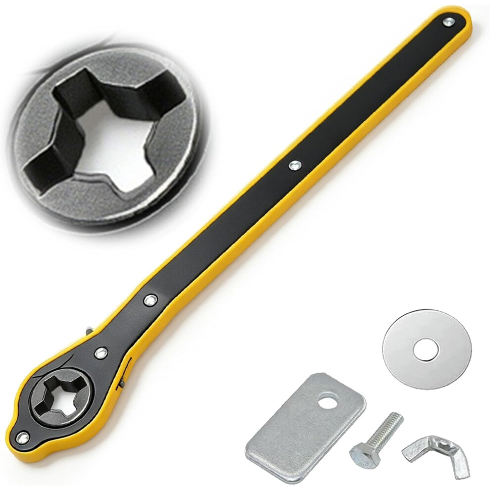 (Cross-Shaped, -) Jack Ratchet Wrench, 360 Swivel Car Jack Wrench For Scissor Jack, For Sedan Suv Van 5437706827054