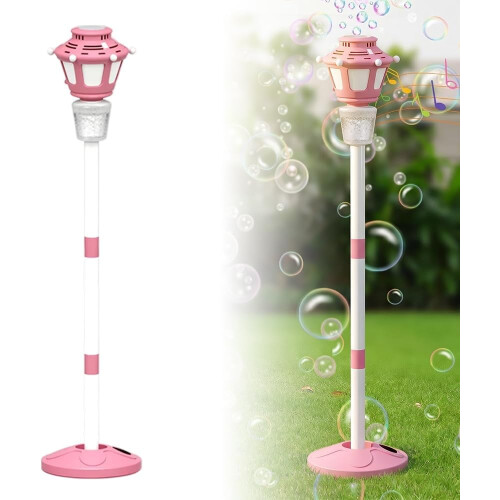 (Pink, -) Μηχανή φυσαλίδων για παιδιά 2026, 47" επαναφορτιζόμενη - Bubble machine with light & music