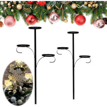 (2pcs, -) Schwarzer dreifacher Leuchter Baumtopper, Regal für Weihnachtsbaum