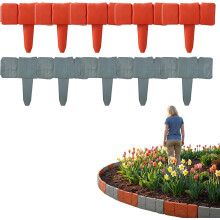 (Multicolor-C, -) Borde jardín sin excavar, valla imitación piedra, roca falsa para arriate flores