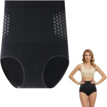 (Black, X-Large) Shorts termogenici 4-in-1, yoga modellanti alta vita per donna
