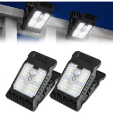(2 PCS, -) Słoneczna lampka z klipsem i czujnikiem ruchu, przenośna LED na camping i do ogrodu