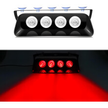 (Red, -) 2-in-1 zuignap nood dash knipperlicht voor voertuigen