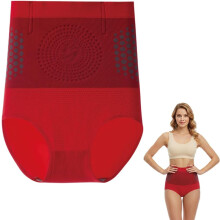 (Red, Small) Shorts termogenici 4-in-1, yoga modellanti alta vita per donna