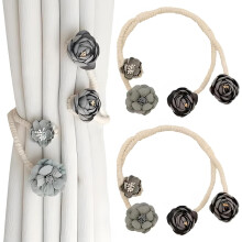 (Grey, -) 4 leg tende a fiore rosa, corda twist senza fori