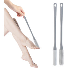 (Grey, -) Teenkloof reinigingsborstel 2026 – siliconen lange steel borstel voor douche, voet scrubber voor senioren