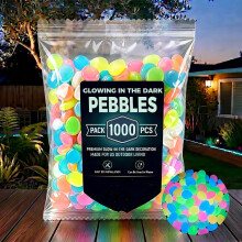 (1000pcs, -) Bunte leuchtende Gartensteine 2026, leuchtende Kiesel für Gehweg Aquarium
