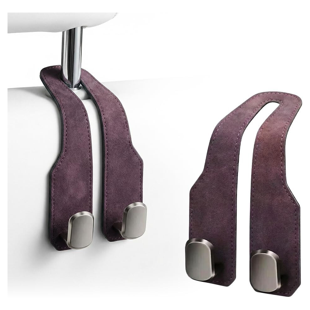 (, -) Car Seat Headrest Hooks, Leather Seat Back Storage Hook Organizer For Purse Handbag Brown 5437706826897