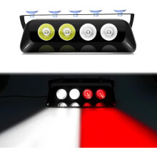 (Red&White, -) 2-in-1 zuignap nood dash knipperlicht voor voertuigen