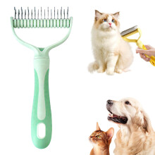 (Green, -) Haustierpflegerechen, doppelseitiger Entfilzungskamm für Hunde Katzen, Unterwollentwirrungskamm