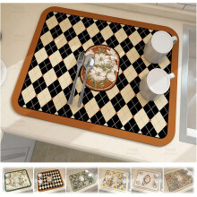 (C, 11.8" x 15.8") Alfombrilla escurre platos tierra diatomeas, absorbente antideslizante cocina