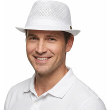 (White, color_name) Sommer Mesh Schweinshut, leicht atmungsaktiver Stroh Fedora für Herren, UPF 50+ verpackbar für Strand