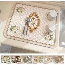 (D, 11.8" x 15.8") Alfombrilla escurre platos tierra diatomeas, absorbente antideslizante cocina