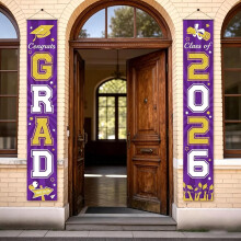 (size_name, Large-b) Diploma decoraties class of 2026 – veelkleurige glitter grad porch banner