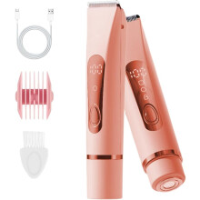 (Pink, -) Trim bikini donna 2-in-1 2026, rasoio elettrico impermeabile con display LED