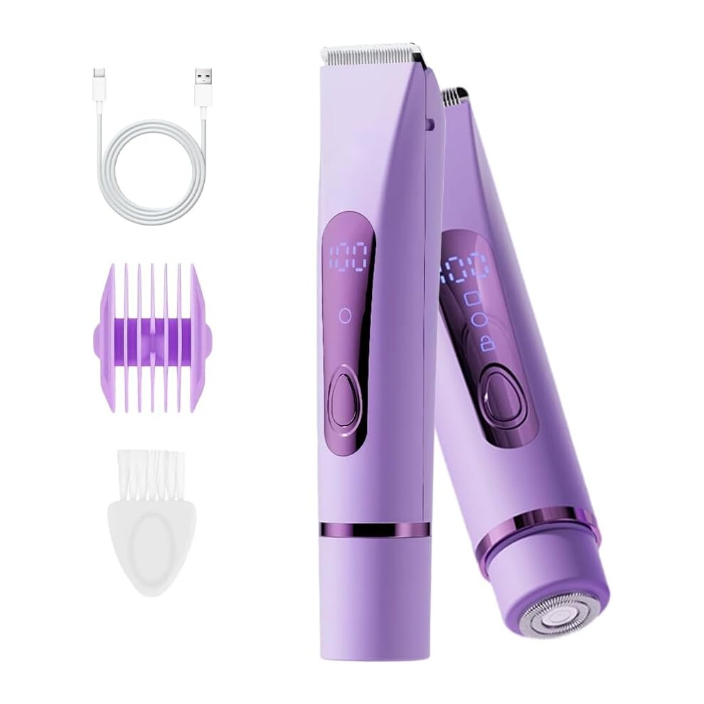 Oimg Purple (, -) 2-In-1 Bikini Trimmer For Women 2026, Waterproof Rechargeable Electric Shaver With Led Display