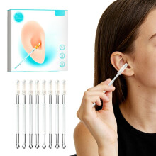 (24pcs, Small) Plakkerige oorreinigingsstick 2026 – herbruikbare wasbare oorsmeerverwijderaar swabs met stofkap
