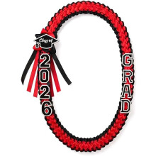 (Red, -) Diploma leis class of 2026 – lint leis ketting handgemaakt grad geld lei voor feestbenodigdheden