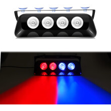(Red&Blue, -) 2-in-1 zuignap nood dash knipperlicht voor voertuigen