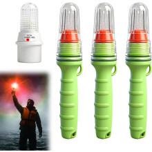 (Red, -) 3 Pack Boat signal light2026, Upgraded LED Electronic Marine Distress Flare Waterproof Emergency Signal Light