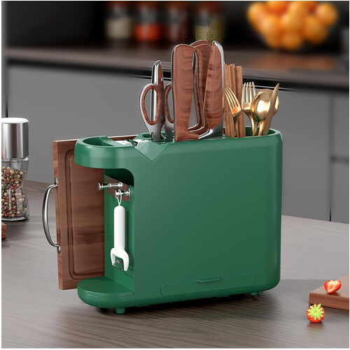 (Green, -) Multifunktionaler Essstäbchen & Messerhalter, mit eingebautem Wetzstein