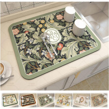 (A, 11.8" x 15.8") Alfombrilla escurre platos tierra diatomeas, absorbente antideslizante cocina