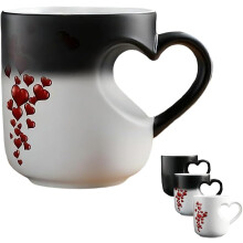 (1PCS, -) Caneca de Mudança de Cor Forma de Coração, Mágica com Bebida Quente