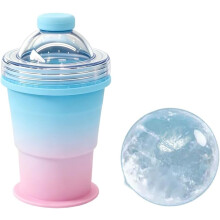 (Pink, -) 2-in-1 zusammenklappbarer Silikon Eisball Maker Becher 2026, auslaufsicherer Reise Tumbler mit Strohhalm