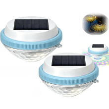 (Colorful+Warm-2PACK, -) 2er Pack Solar schwimmende Pool Lichter, Auto On/Off LED für Erdbecken oberirdische Pools Teich Garten