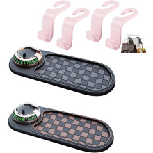(Style D-2 pack, -) Monitoiminen auton liukumaton matto 4 koukulla, pysäköintinumero ja puhelinteline