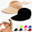 (2pcs-f, color_name) Γυναικείο καπέλο ηλίου UPF 50+, πτυσσόμενο, ουρά αλόγου 1