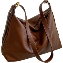 (Brown, -) Sac tote simili cuir grand, 36cm laptop bandoulière travail voyage
