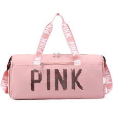(E, -) Sac duffel sequins brillants femme, 46cm gym avec compartiment chaussures