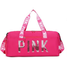 (F, -) Sac duffel sequins brillants femme, 46cm gym avec compartiment chaussures