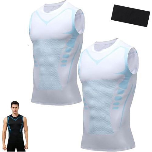 (2pcs-c, 5X-Large) Συμπιεστική μπλούζα V Boost V2 για άνδρες, γρήγορη ξήρανση